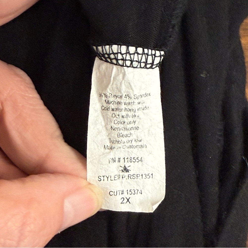 Ocasión Black Embellished Pearl Shoulder Dolman Sleeve Tunic Top 2X - Picture 6 of 7